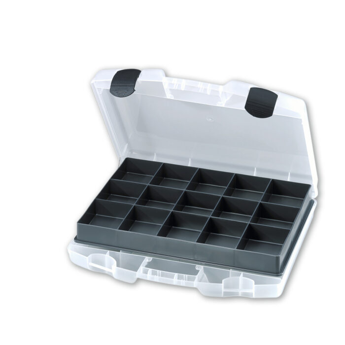 RUCK® Plastikust jaotuskohver tarvikutele 39x34x8cm (must sisu)